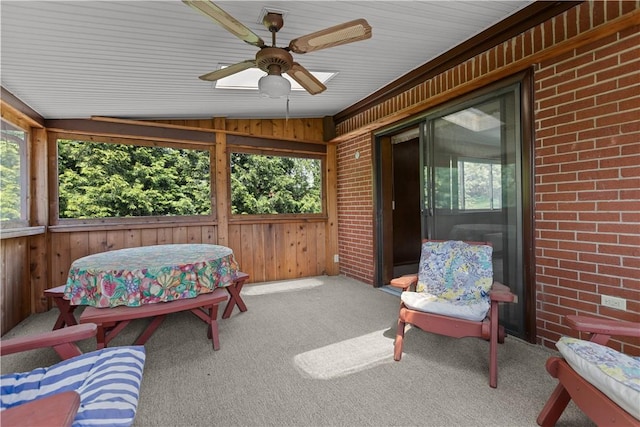 677 Olive St, Mccandless, PA 15237 - sunroom / solarium with ceiling fan, plenty of natural light, and outdoor dining space
