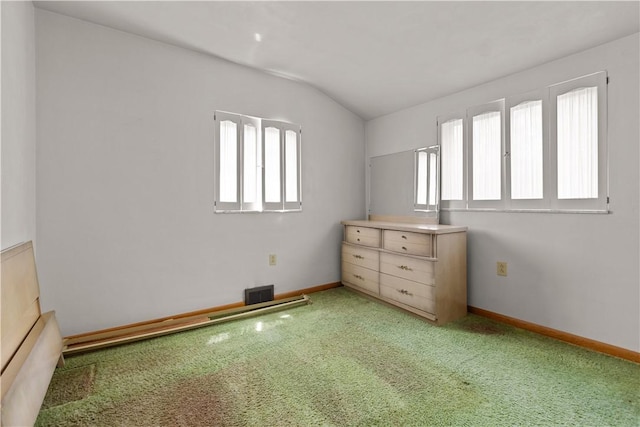 677 Olive St, Mccandless, PA 15237 - unfurnished bedroom featuring light colored carpet, vaulted ceiling, and baseboards