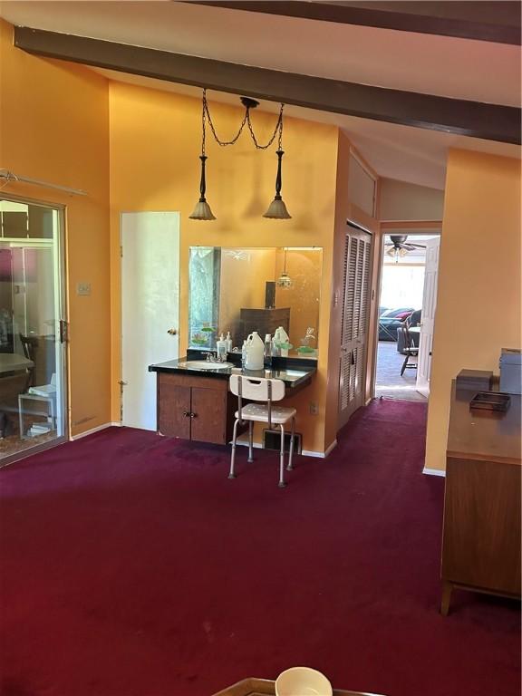 316 Franklin Dr, Peters Twp, PA 15241 - office area featuring dark colored carpet and baseboards