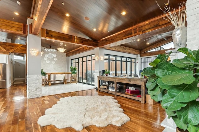 lobby featuring wooden ceiling