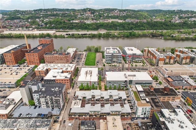 drone / aerial view of a large body of water