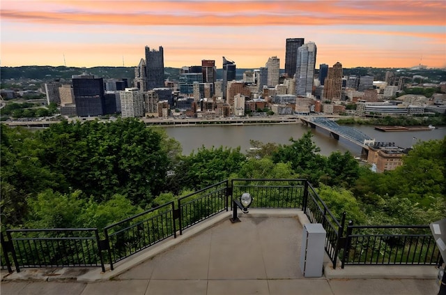 city view with a nearby body of water