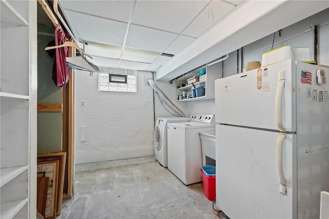 9235 Mary Ave, Mccandless, PA 15237 - laundry room with independent washer and dryer and concrete block wall
