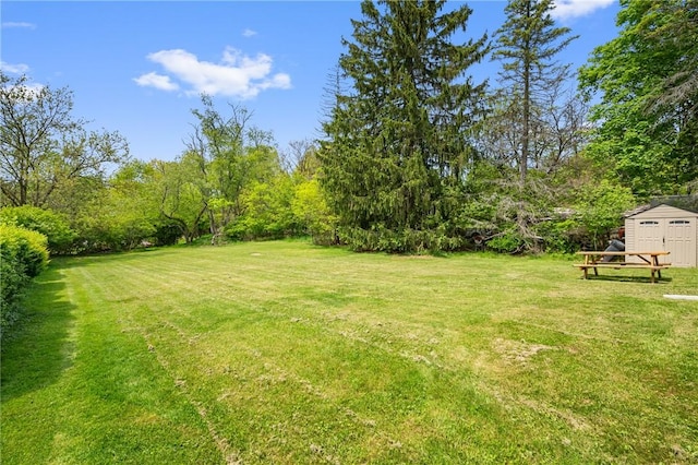 9235 Mary Ave, Mccandless, PA 15237 - view of grassy yard with a storage shed and an outdoor structure