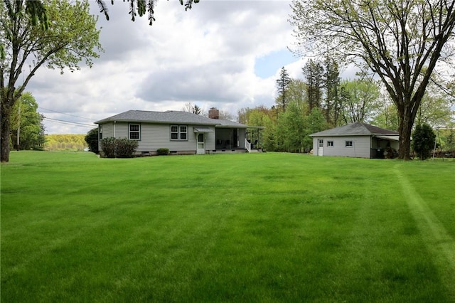 view of green lawn
