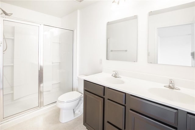 118 Leslie Farms Dr, Connoquenessing Boro, PA 16033 - full bathroom with a shower stall, double vanity, and toilet