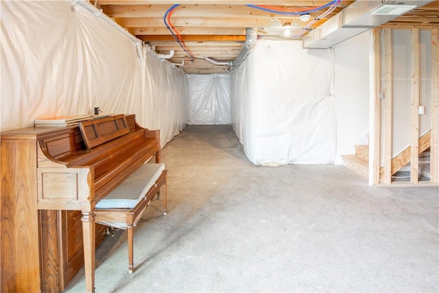 118 Leslie Farms Dr, Connoquenessing Boro, PA 16033 - unfinished below grade area with stairway