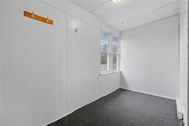 3014 Versailles Ave, Mckeesport, PA 15132 - unfurnished room with dark carpet and wooden walls