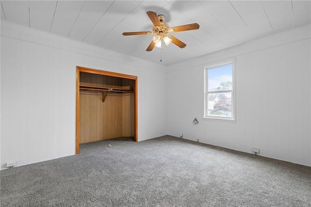 3014 Versailles Ave, Mckeesport, PA 15132 - unfurnished bedroom with carpet flooring, a closet, and a ceiling fan