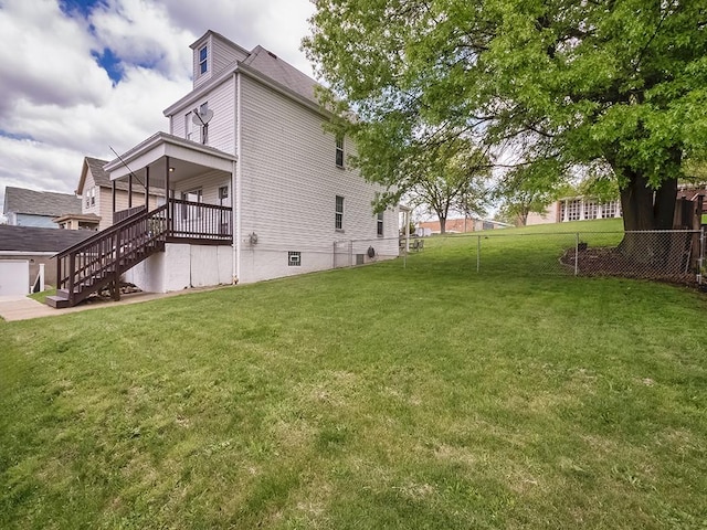 view of yard featuring stairway