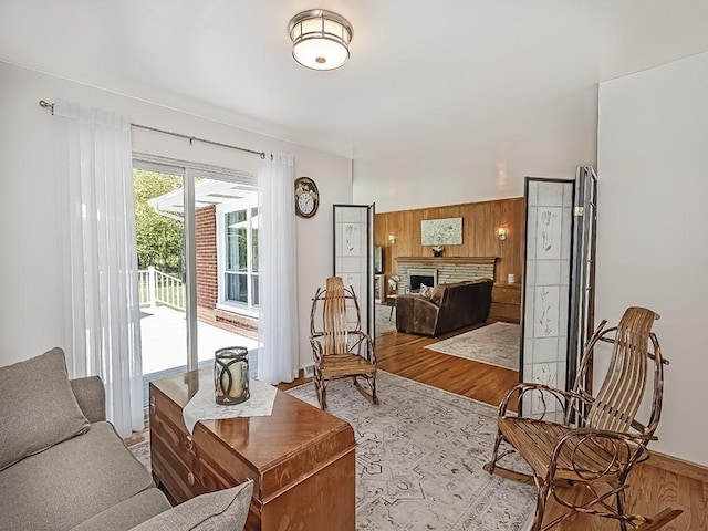 349 Marwood Rd, Winfield Twp, PA 16023 - living room with wood finished floors and a fireplace