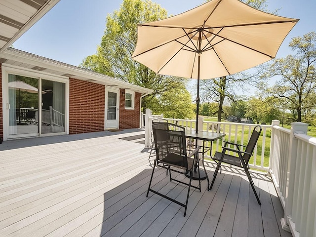 349 Marwood Rd, Winfield Twp, PA 16023 - wooden deck featuring outdoor dining space