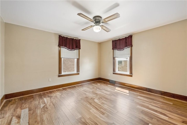 716 Center Ave N, Charleroi, PA 15022 - spare room featuring baseboards, ceiling fan, and light wood-type flooring