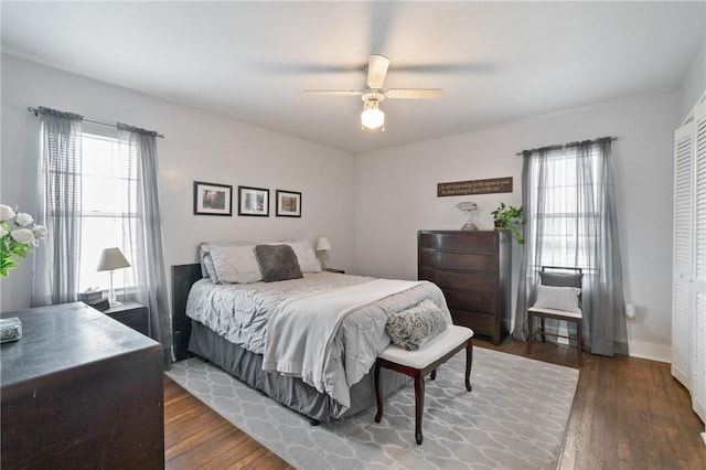 363 Highland Ave, West View, PA 15229 - bedroom with multiple windows, wood finished floors, and ceiling fan