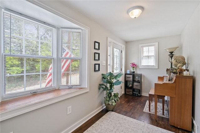 363 Highland Ave, West View, PA 15229 - doorway featuring dark wood finished floors and baseboards