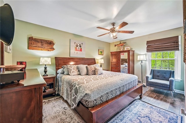 9935 Greiser Rd, Conneaut Lake Cra, PA 16316 - bedroom featuring wood finished floors, baseboards, and a ceiling fan