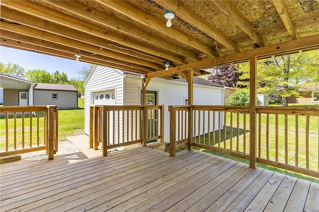 800 Smith Ave, Sharon, PA 16146 - wooden deck with a lawn and an outdoor structure