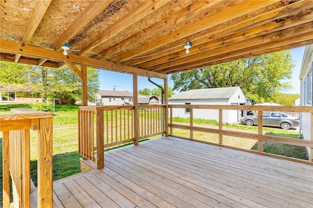 800 Smith Ave, Sharon, PA 16146 - wooden deck featuring a lawn and an outdoor structure