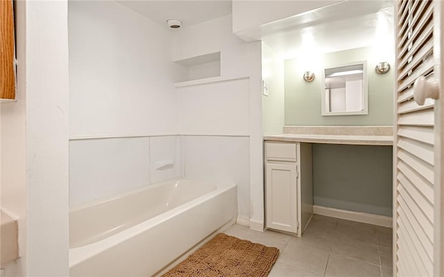 5 Carrie St, Rear, Fineview, PA 15212 - full bathroom with a tub to relax in, tile patterned floors, a towel warming rack, baseboards, and a shower