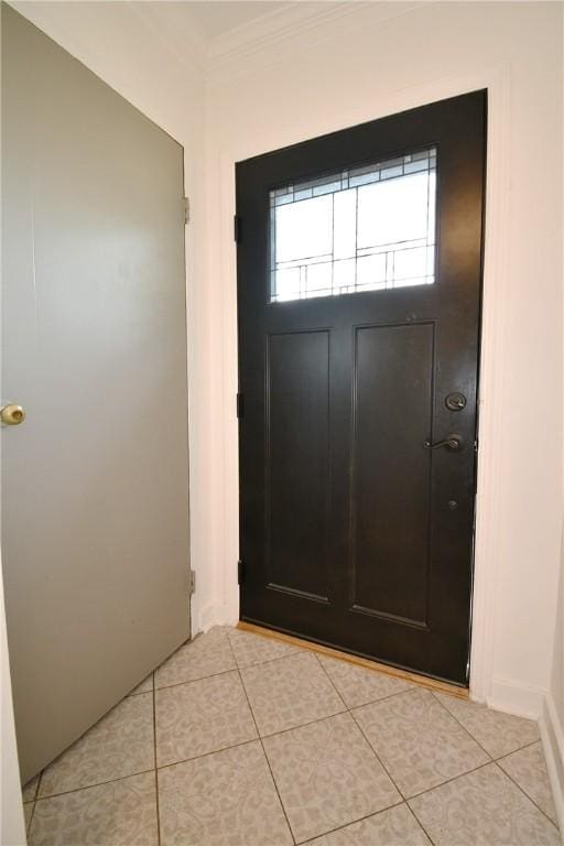 200 Graham St, Sewickley, PA 15143 - doorway featuring light tile patterned flooring, ornamental molding, and baseboards