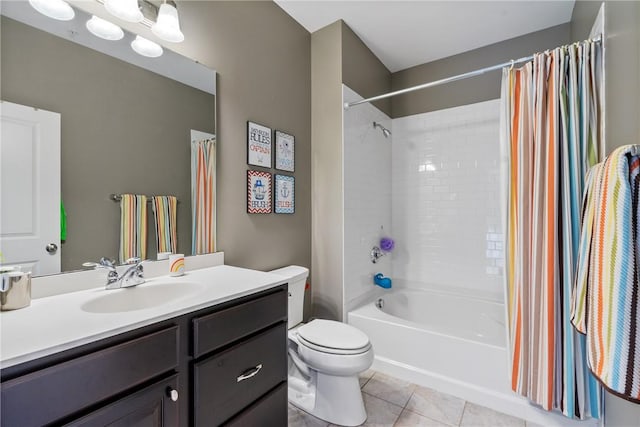 234 College Ave, Oakmont, PA 15139 - full bathroom with tile patterned flooring, toilet, vanity, and shower / bath combination with curtain