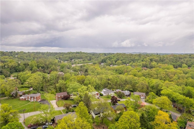 bird's eye view of a heavily wooded area
