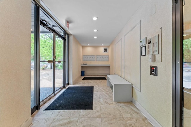 community lobby featuring recessed lighting