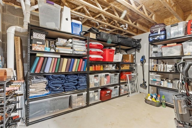 view of storage area