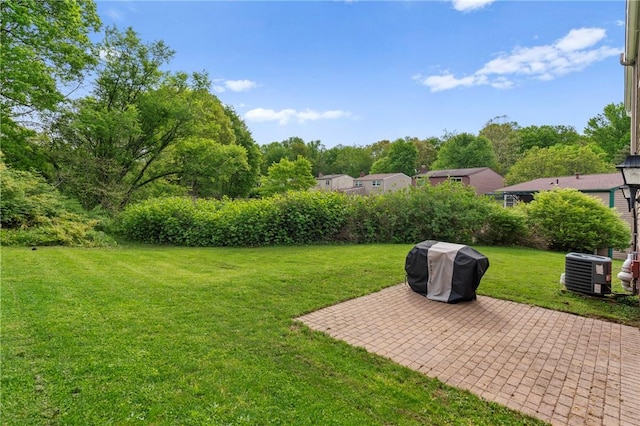 3613 Falmouth Dr, South Park, PA 15129 - view of grassy yard featuring a patio area and central AC unit