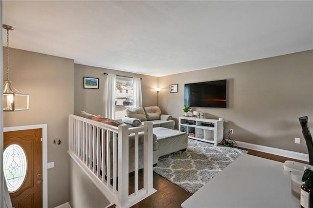 3613 Falmouth Dr, South Park, PA 15129 - living room featuring wood finished floors and baseboards