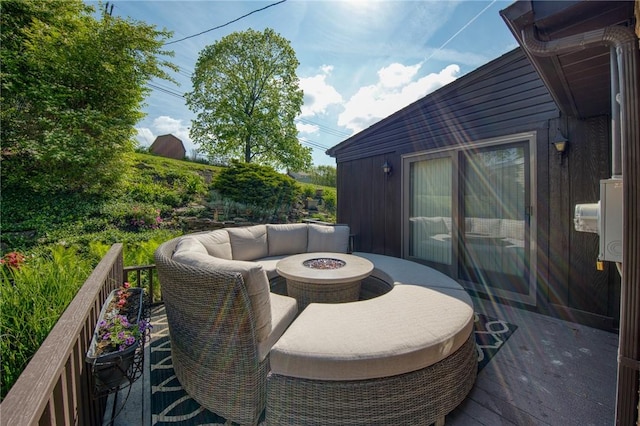 423 Nantucket Dr, Pleasant Hills, PA 15236 - deck featuring a fire pit
