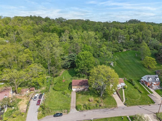 bird's eye view of a heavily wooded area