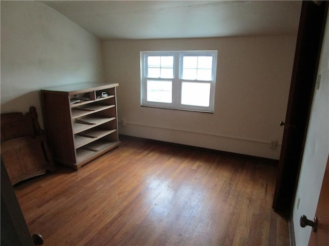 unfurnished bedroom featuring wood finished floors