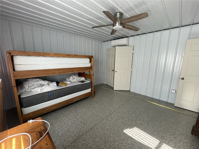171 N Maysville, West Salem Twp, PA 16125 - bedroom with an AC wall unit and ceiling fan