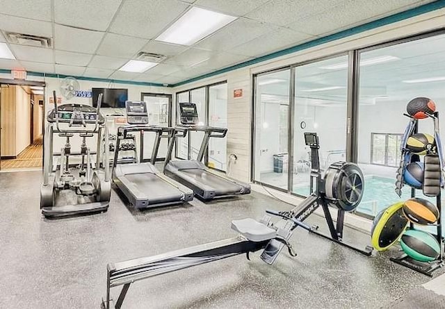 5600 Munhall Rd Unit 403, Squirrel Hill, PA 15217 - workout area featuring a paneled ceiling