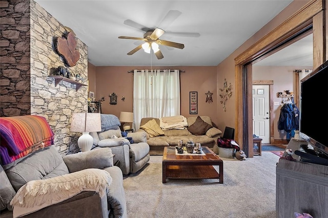 1320 3rd St, Jefferson Hills, PA 15025 - carpeted living area with ceiling fan