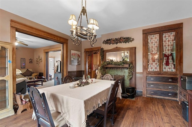 1320 3rd St, Jefferson Hills, PA 15025 - dining area with dark wood-type flooring and a chandelier