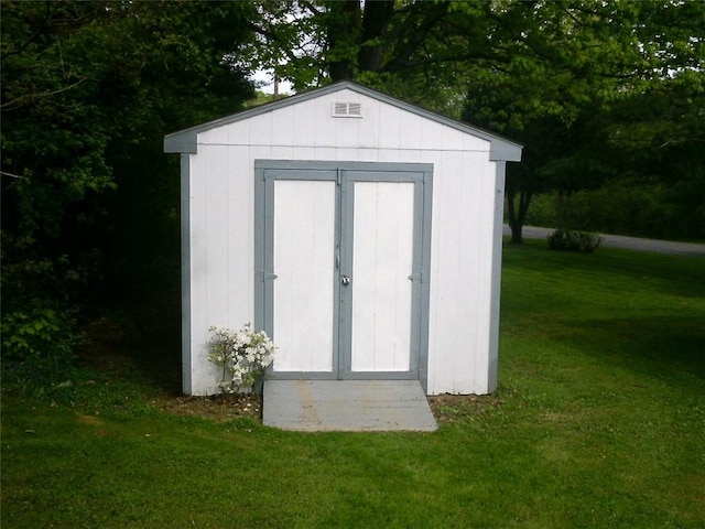 view of shed