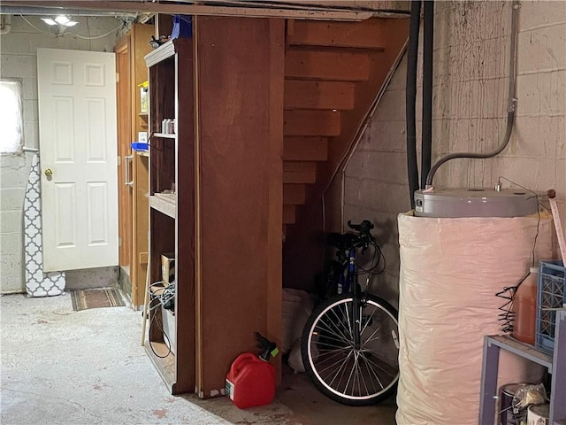 below grade area with stairs