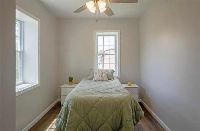 1435 Orchard St, New Sewickley Twp, PA 15042 - bedroom with wood finished floors, baseboards, and a ceiling fan