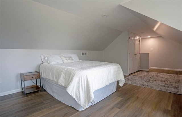 1435 Orchard St, New Sewickley Twp, PA 15042 - bedroom with wood finished floors, vaulted ceiling, and baseboards