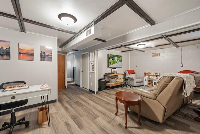 living room with light wood-style flooring