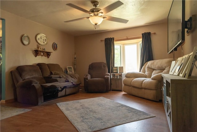 1207 Luciusboro Rd, Blairsville Area, PA 15717 - living area featuring a ceiling fan and wood finished floors
