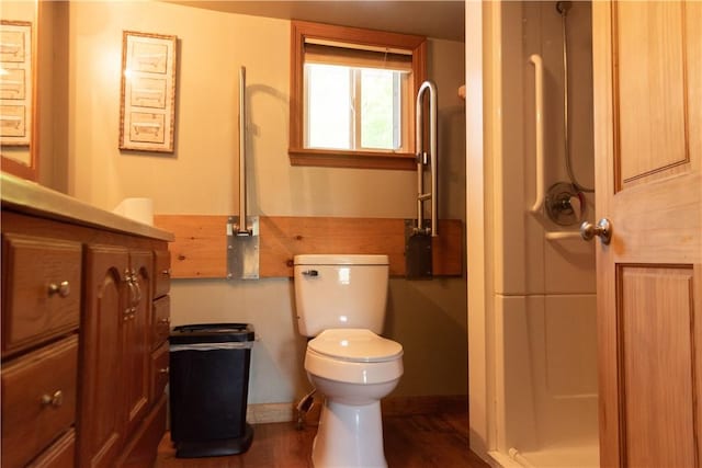 1207 Luciusboro Rd, Blairsville Area, PA 15717 - bathroom featuring toilet, wood finished floors, and a shower