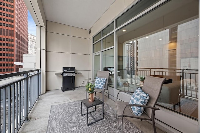 balcony with area for grilling
