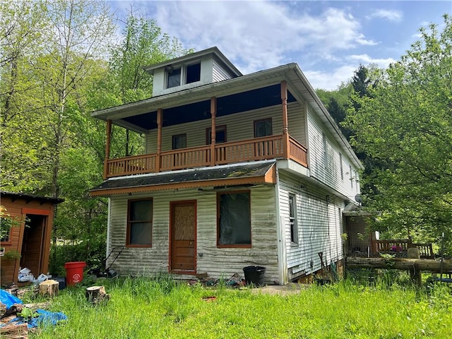 131 Palmer Rd, German Twp, PA 15410 - back of house featuring a balcony