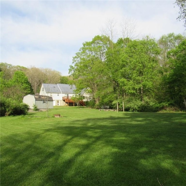 2255 Copper Kettle Hwy, Middlecreek Twp, PA 15557 - view of grassy yard featuring a wooden deck