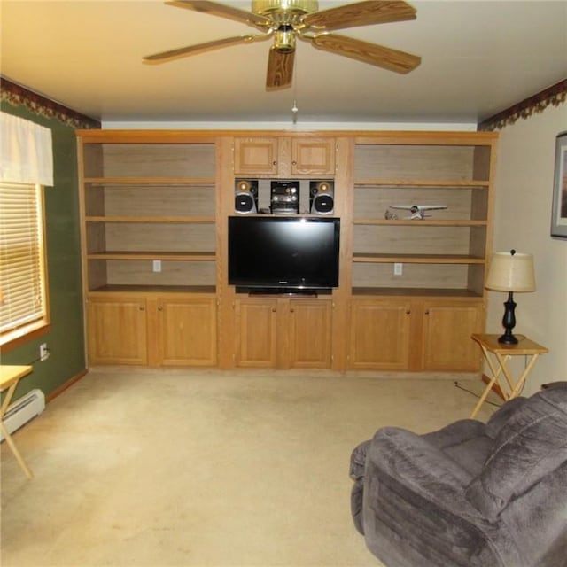 2255 Copper Kettle Hwy, Middlecreek Twp, PA 15557 - living area featuring ceiling fan and light colored carpet