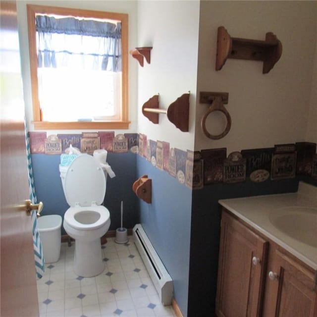 2255 Copper Kettle Hwy, Middlecreek Twp, PA 15557 - bathroom with a baseboard radiator, toilet, and vanity