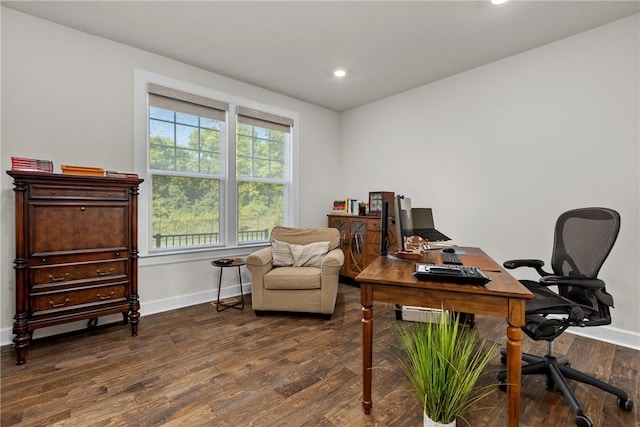 521 Cambridge Ct, Pine Twp Nal, PA 15090 - office space with baseboards, plenty of natural light, wood finished floors, and recessed lighting